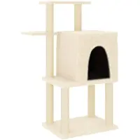 vidaXL Kattenmeubel met sisal krabpalen 97 cm crèmekleurig