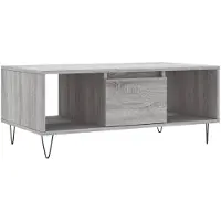 vidaXL Salontafel 90x50x36,5 cm bewerkt hout grijs sonoma