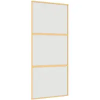 vidaXL Schuifdeur 90x205 cm mat ESG-glas en aluminium goudkleurig