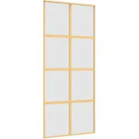 vidaXL Schuifdeur 90x205 cm mat ESG-glas en aluminium goudkleurig