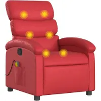 DKD Home Decor Massagestoel verstelbaar kunstleer rood
