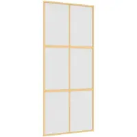 vidaXL Schuifdeur 90x205 cm mat ESG-glas en aluminium goudkleurig