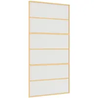vidaXL Schuifdeur 102,5x205 cm mat ESG-glas en aluminium goudkleurig