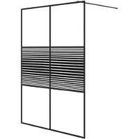 vidaXL Inloopdouchewand 140x195 cm transparant ESG-glas zwart