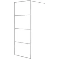 vidaXL Inloopdouchewand 80x195 cm transparant ESG-glas zilverkleurig