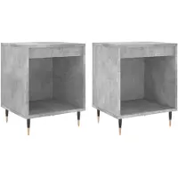vidaXL Nachtkastjes 2 st 40x35x50 cm bewerkt hout betongrijs