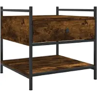 vidaXL Salontafel 50x50x50 cm bewerkt hout gerookt eikenkleurig