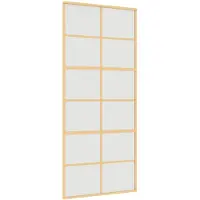 vidaXL Schuifdeur 90x205 cm mat ESG-glas en aluminium goudkleurig