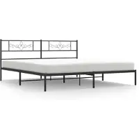 vidaXL Bedframe met hoofdeinde, metaal, zwart, 193x203 cm