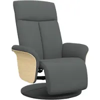 vidaXL Fauteuil verstelbaar met voetensteun stof donkergrijs