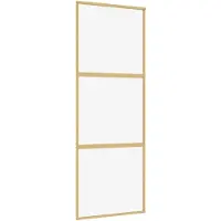 vidaXL Schuifdeur 76x205 cm helder esg-glas en aluminium goudkleurig
