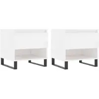 vidaXL Salontafels 2 st 50x46x50 cm bewerkt hout hoogglans wit