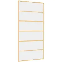 vidaXL Schuifdeur 102,5x205 cm helder ESG-glas en aluminium goudkleur
