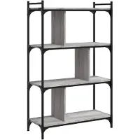vidaXL Boekenkast 4-laags 76x32x123 cm bewerkt hout grijs sonoma