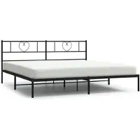 vidaXL Bedframe met hoofdeinde, metaal, zwart, 193x203 cm