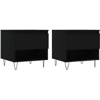 vidaXL Salontafels, 2 stuks, zwart, 50x46x50 cm, houtvezel