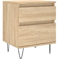 vidaXL Nachtkastje 40x35x50 cm bewerkt hout sonoma eikenkleurig