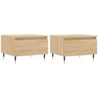 vidaXL Salontafels 2 st 50x46x35 cm bewerkt hout sonoma eikenkleurig
