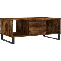 vidaXL Salontafel 90x50x36,5 cm bewerkt hout gerookt eikenkleurig
