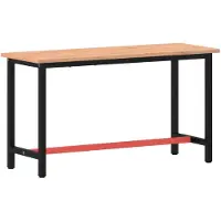 vidaXL Werkbank 150x55x81,5 cm massief beukenhout en metaal