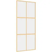 vidaXL Schuifdeur 90x205 cm helder esg-glas en aluminium goudkleurig