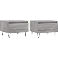 vidaXL Salontafels 2 st 50x46x35 cm bewerkt hout grijs sonoma eiken