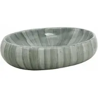 vidaXL Opzetwasbak ovaal 59x40x15 cm keramiek groen