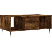 vidaXL Salontafel 90x50x36,5 cm bewerkt hout gerookt eikenkleurig