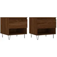 vidaXL Salontafels 2 st 50x46x50 cm bewerkt hout bruin eikenkleur