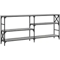 vidaXL Wandtafel 180x29x76,5 cm bewerkt hout grijs sonoma eikenkleurig