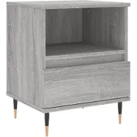 vidaXL Nachtkastje 40x35x50 cm bewerkt hout grijs sonoma eikenkleurig