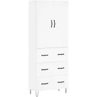 vidaXL Hoge kast 69,5x34x180 cm bewerkt hout wit