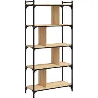 vidaXL Boekenkast 5-laags 76x32x158 cm bewerkt hout sonoma eikenkleur