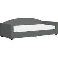 vidaXL Slaapbank met matras 90x200 cm stof donkergrijs