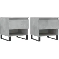 vidaXL Salontafels 2 st 50x46x50 cm bewerkt hout betongrijs