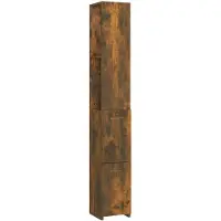 vidaXL Badkamerkast 25x26,5x170 cm bewerkt hout gerookt eikenkleurig