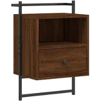 vidaXL Nachtkastje wandgemonteerd 40x30x61 cm hout bruin eikenkleur