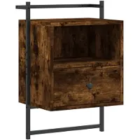 vidaXL Nachtkastje wandgemonteerd 40x30x61 cm hout gerookt eikenkleur