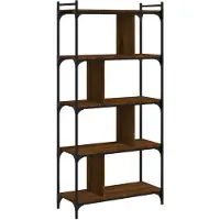 vidaXL Boekenkast 5-laags 76x32x158 cm bewerkt hout bruin eikenkleur