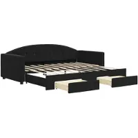 vidaXL Dagbed uitklapbaar met lades, zwart, 90x190 cm, fluweel
