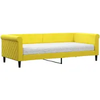 vidaXL Slaapbank met matras 90x200 cm fluweel geel