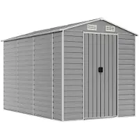 vidaXL Tuinhuis Lichtgrijs 191x300x198 cm Gegalvaniseerd Staal