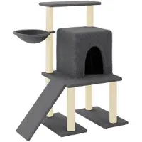vidaXL Kattenmeubel met sisal krabpalen 96,5 cm donkergrijs