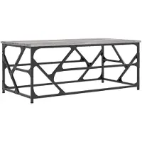 vidaXL Salontafel 100x50x40 cm bewerkt hout grijs sonoma eikenkleurig