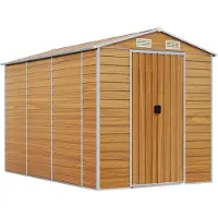 vidaXL Tuinhuis Lichtbruin 191x300x198 cm Gegalvaniseerd staal