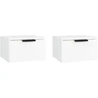 vidaXL Nachtkastjes wandgemonteerd 2 st 34x30x20 cm wit