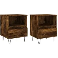 vidaXL Nachtkastjes 2 st 40x35x50 cm bewerkt hout gerookt eikenkleurig