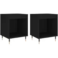 vidaXL Nachtkastjes 2 st 40x35x50 cm bewerkt hout zwart