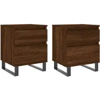 vidaXL Nachtkastjes 2 st 40x35x50 cm bewerkt hout bruin eikenkleur