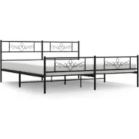 vidaXL Bedframe met voetbord zonder matras metaal zwart 180x200 cm